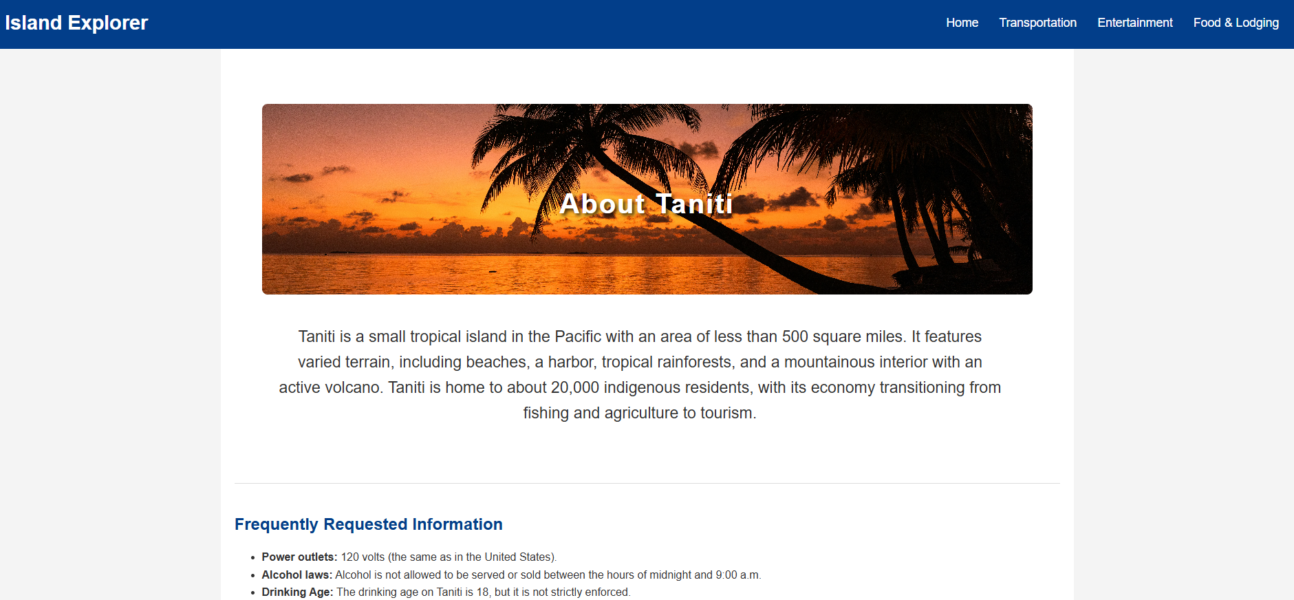 Taniti Website